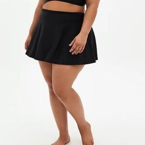 TORRID NWT HIGH WAIST SKATER SWIM SKIRT WITH SHORT - BLACK